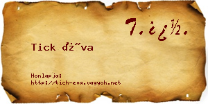Tick Éva névjegykártya