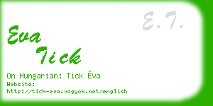 eva tick business card